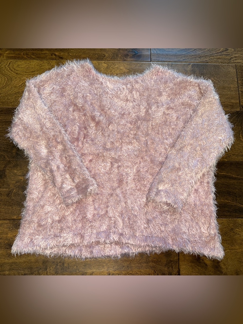 Soho Fuzzy Crewneck Sweater - Light Pink